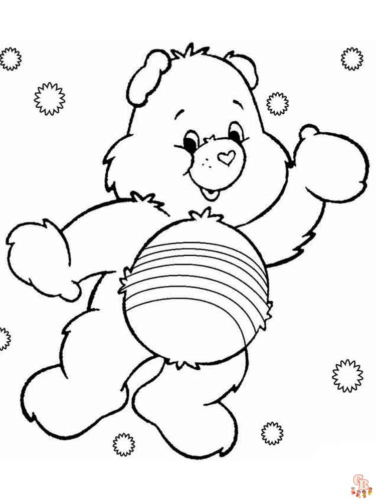 birthday care bears coloring pages