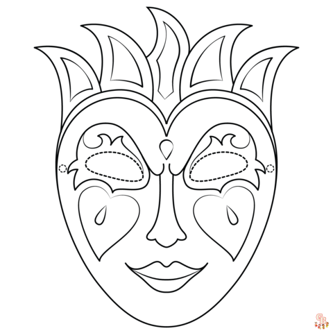 Carnival Mask Coloring Pages
