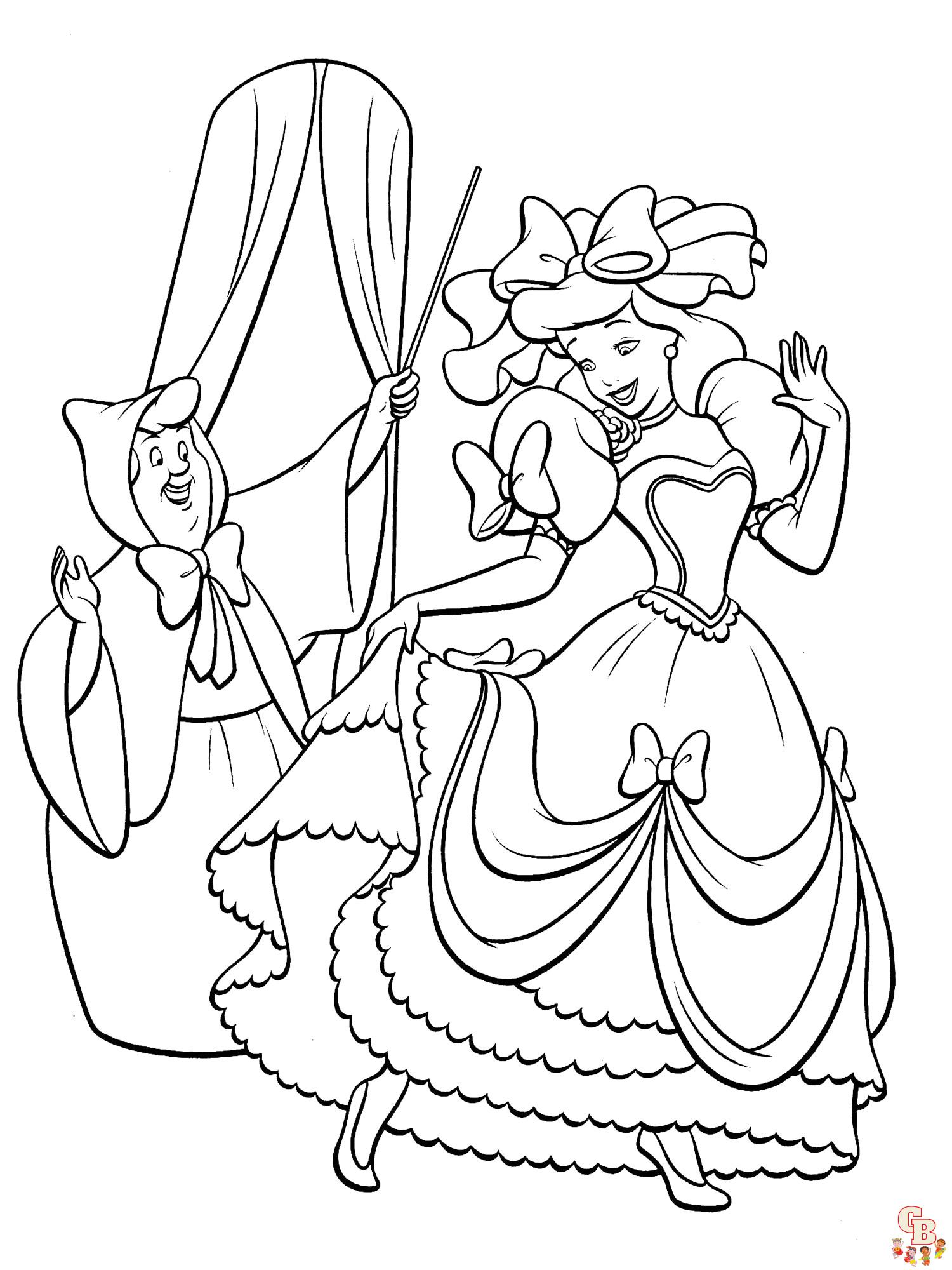 cinderella fairy godmother coloring pages