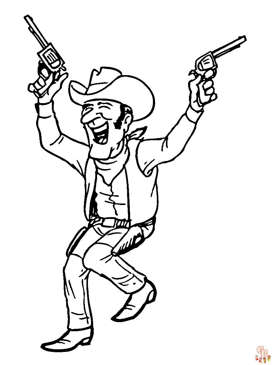 Image à colorier Pistolet cowboy
