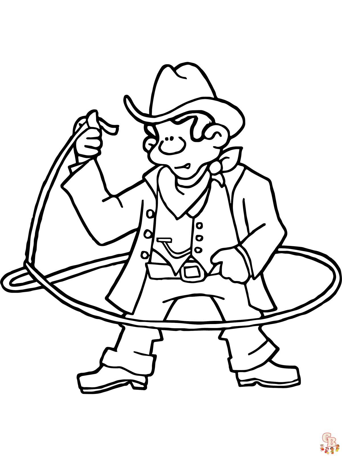 cowboy lasso coloring page