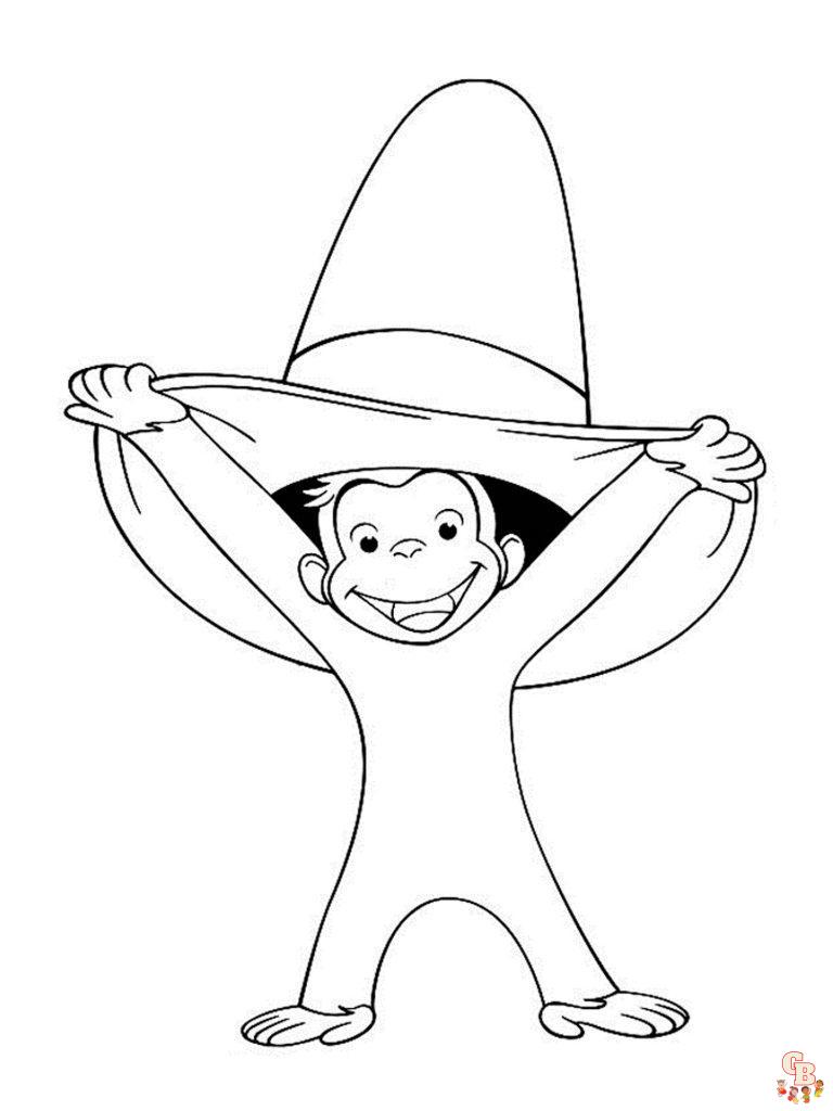 printable coloring pages curious george