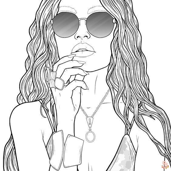 Cute Girl Illustration Coloring Pages