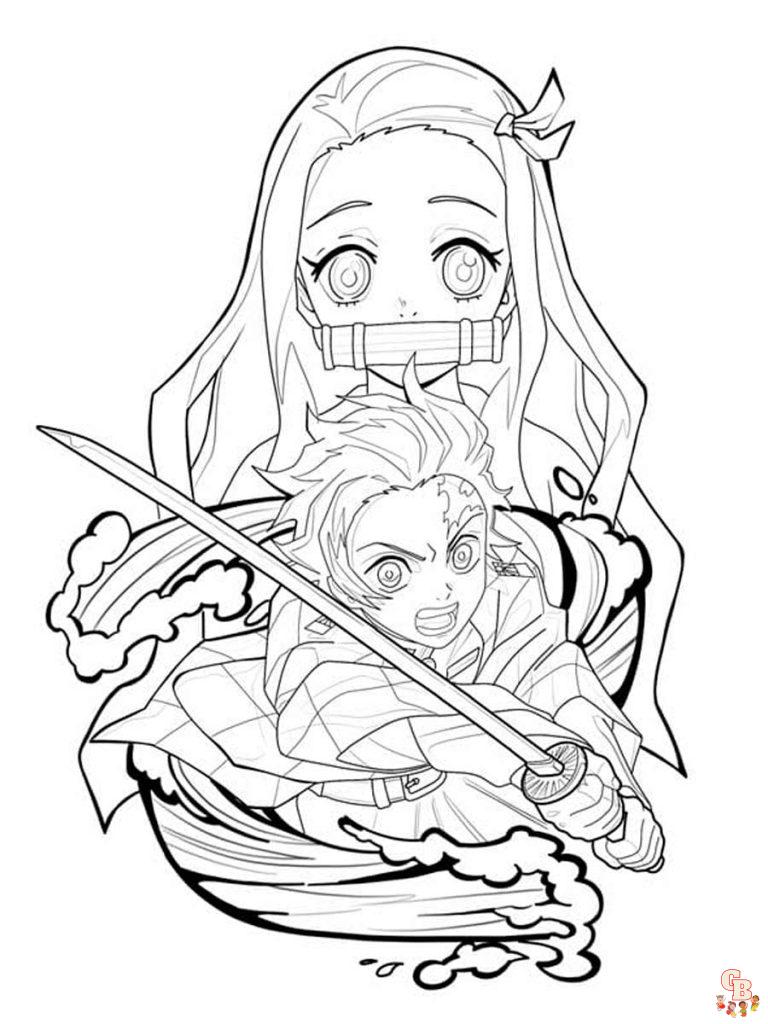 Demon Slayer Coloring Pages Printable, Free, and Easy