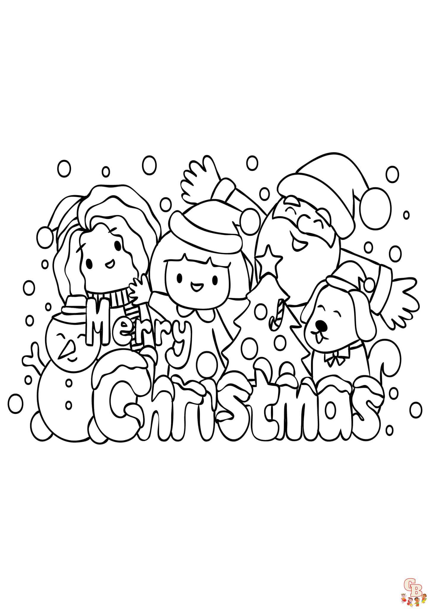 Easy Christmas coloring pages 5