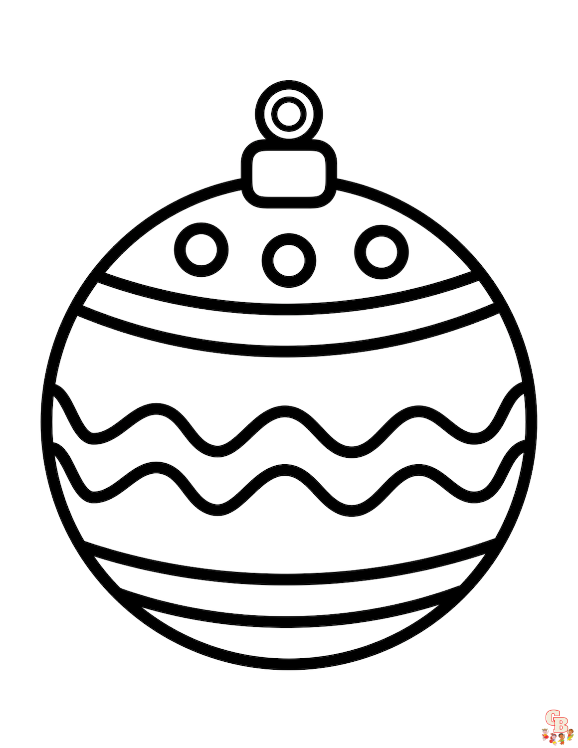 Easy Christmas coloring pages 6