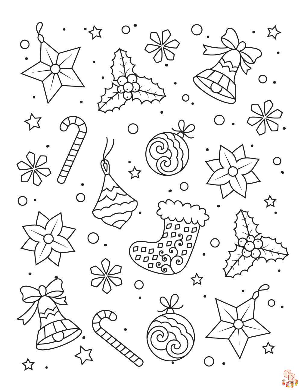 Easy Christmas coloring pages 7