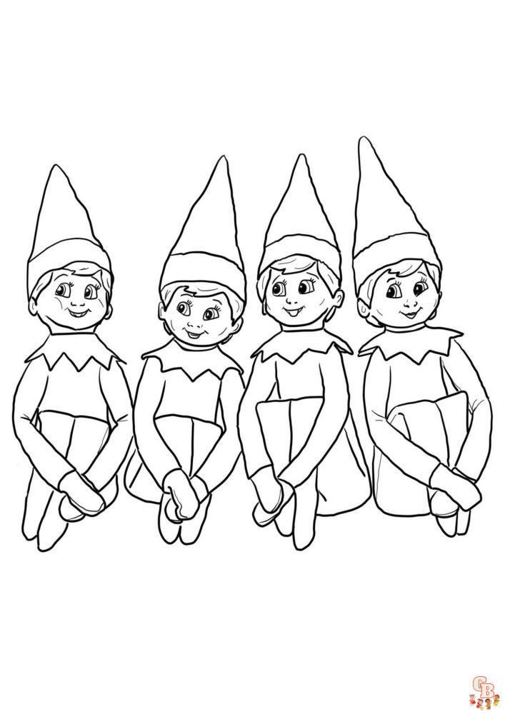 Dibujos para colorear de elfo en el estante para imprimir gratis -  GBcoloring