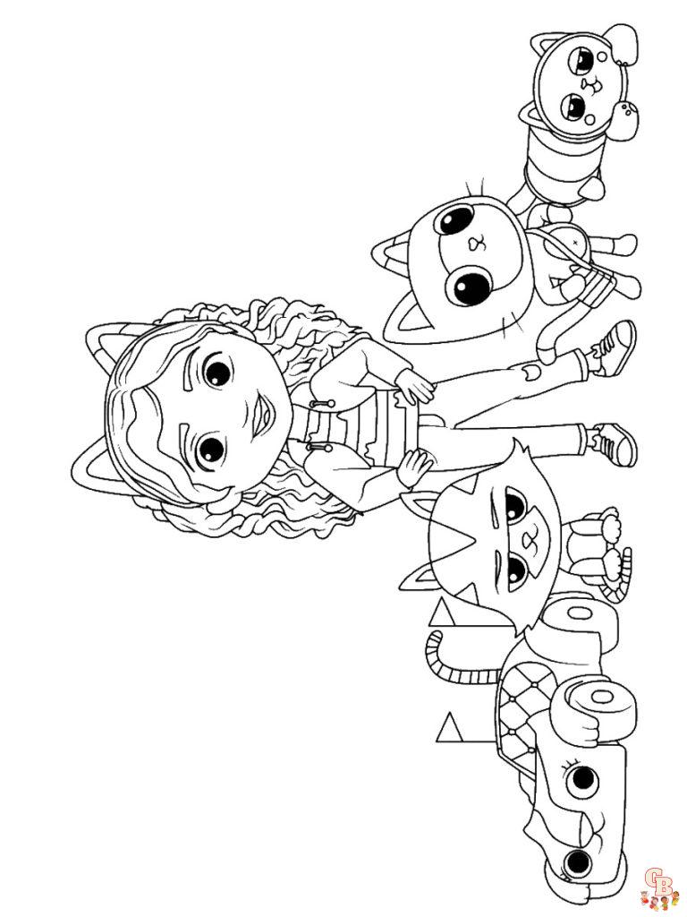 Gabby Dollhouse Coloring Pages Free & Easy for Kids