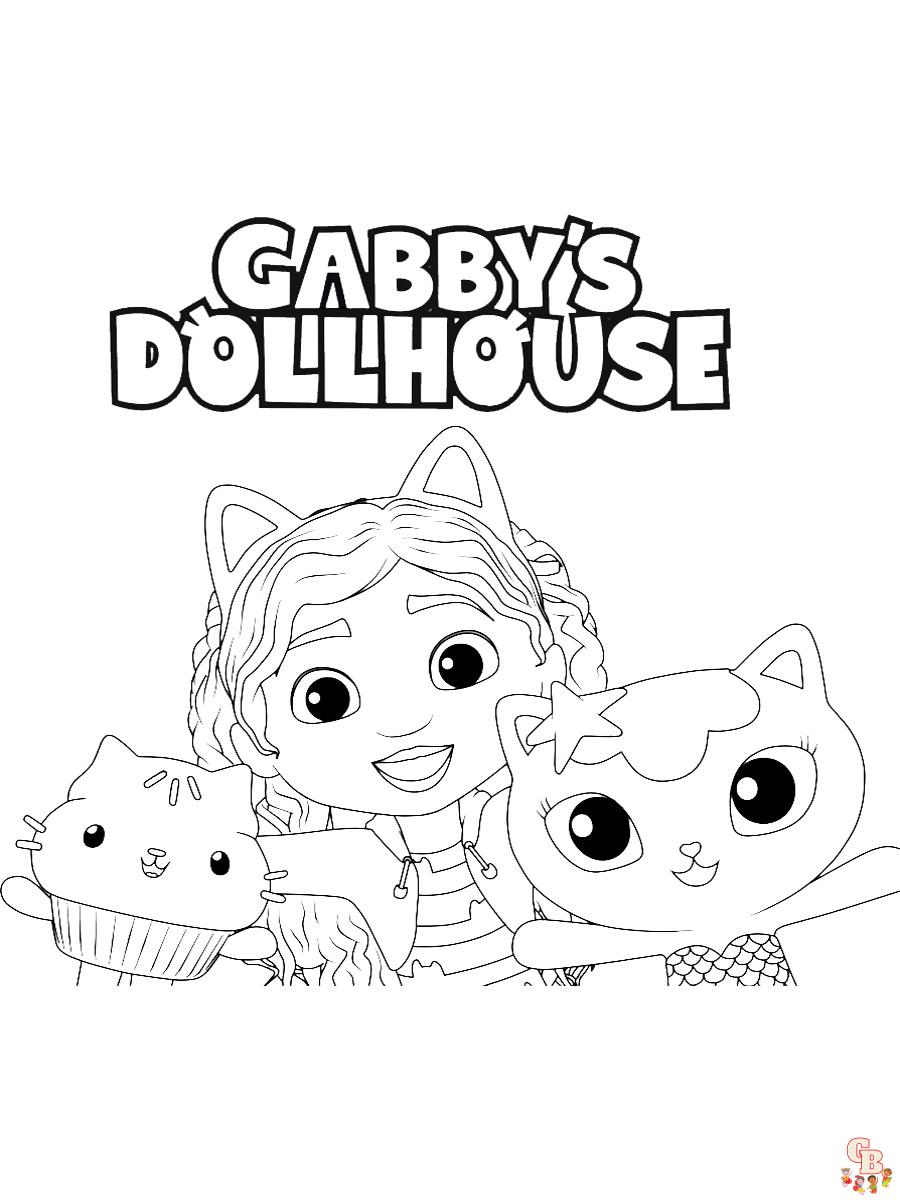 Gabby Dollhouse Coloring Pages grátis e fáceis para crianças