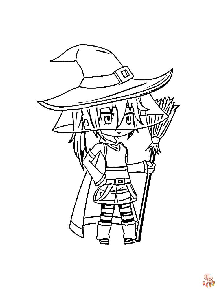 Free Printable Gacha Life Witch Coloring Page for Adults and Kids