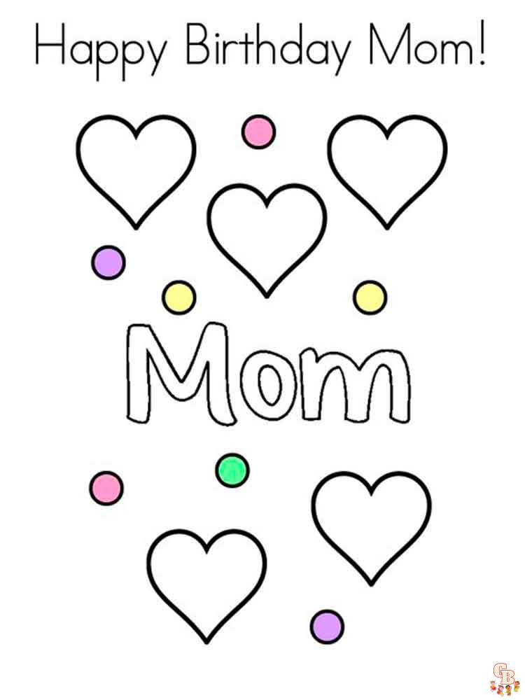 Happy Birthday Mom Coloring Pages 8
