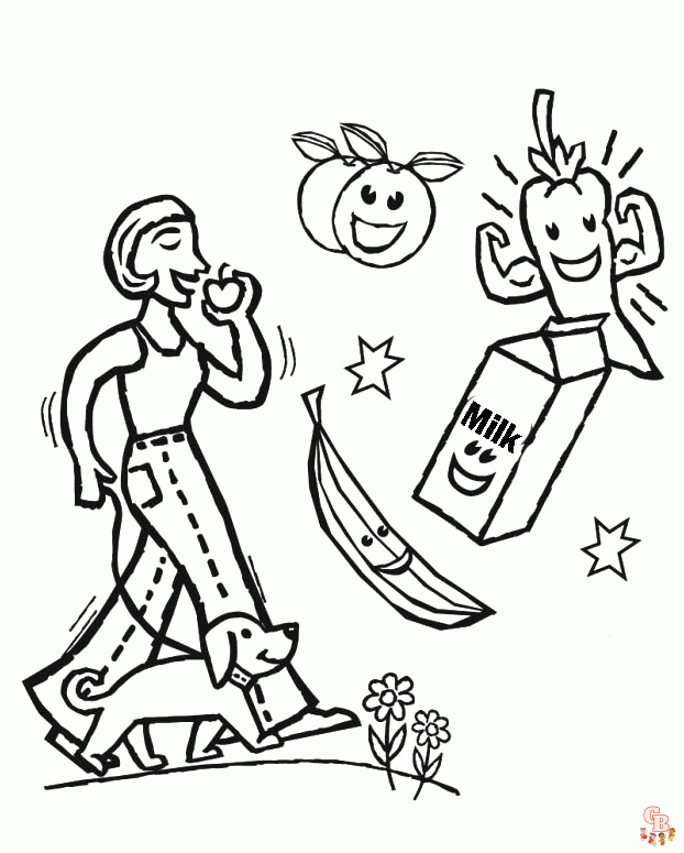 being healthy coloring pages