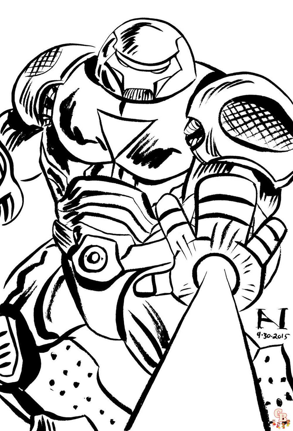 Hulk Buster coloring pages 1