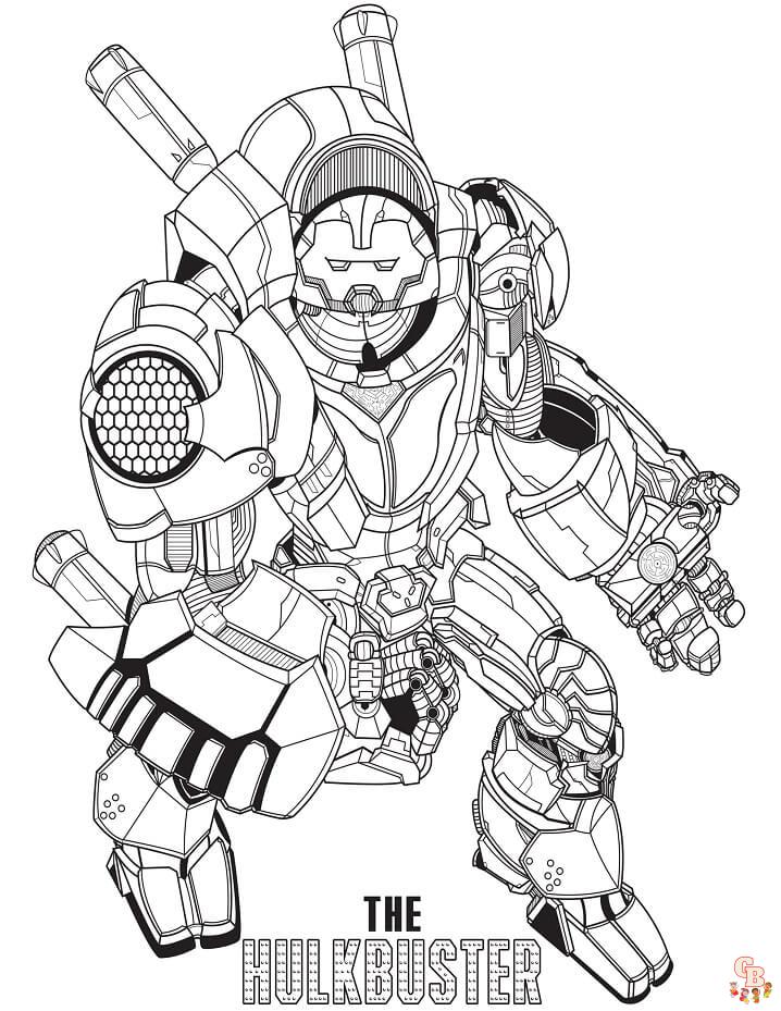 Hulk Buster coloring pages 12