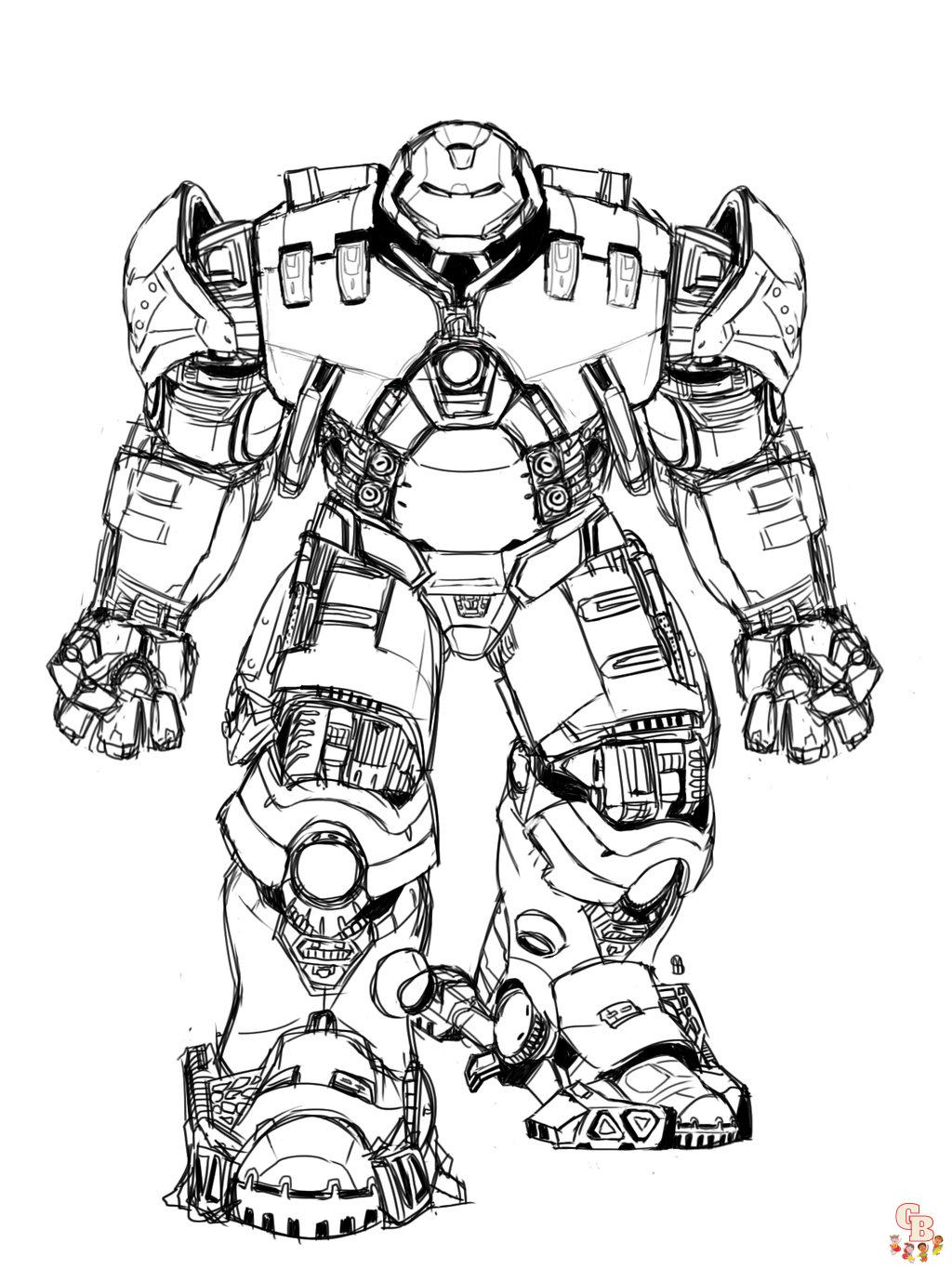 Hulk Buster coloring pages 2