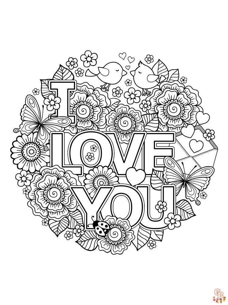 I Love You Coloring Pages 2