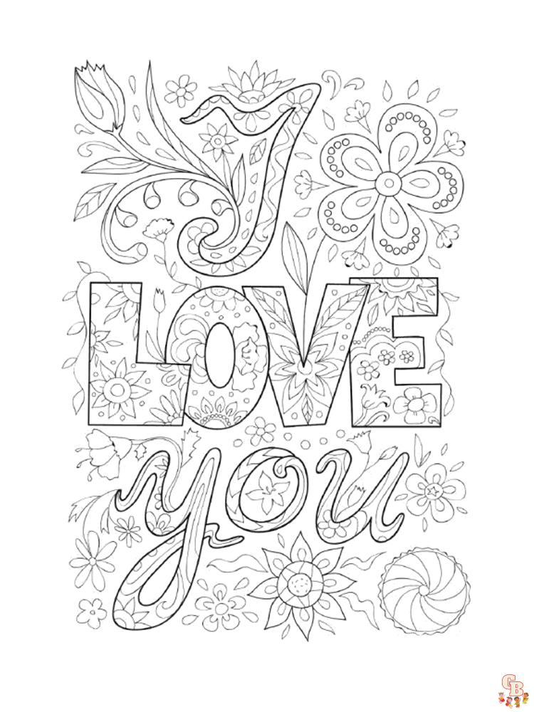 I Love You Coloring Pages 3