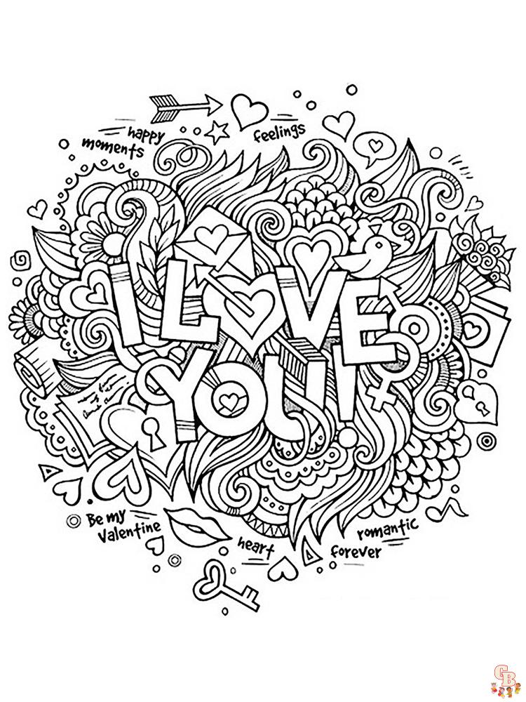 I Love You Coloring Pages 9