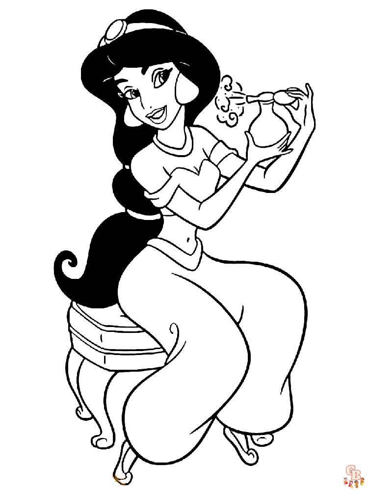 Jasmine Coloring Pages 8