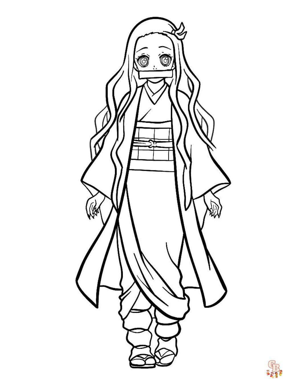 Coloring Pages Nezuko Kamado - Print for free