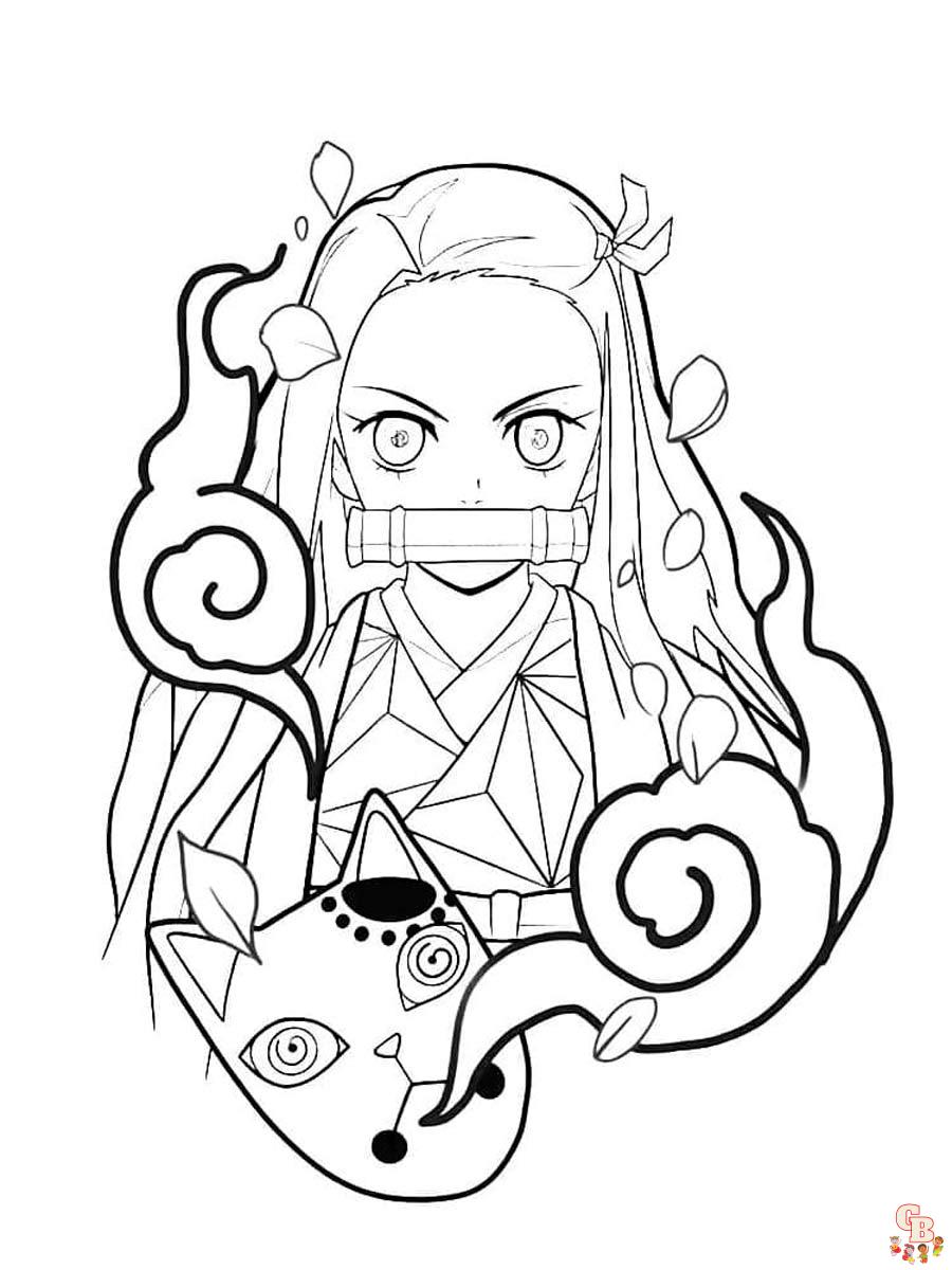 Nezuko Coloring Pages Free Printable Sheets For Kids