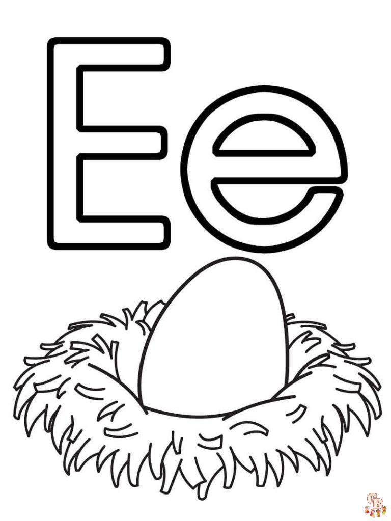 25 Free Letter E Coloring Pages For Kids GBcoloring