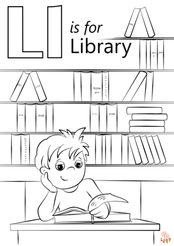 Library Coloring Pages 1