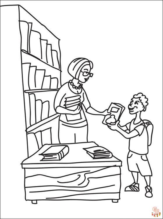 Library Coloring Pages 4