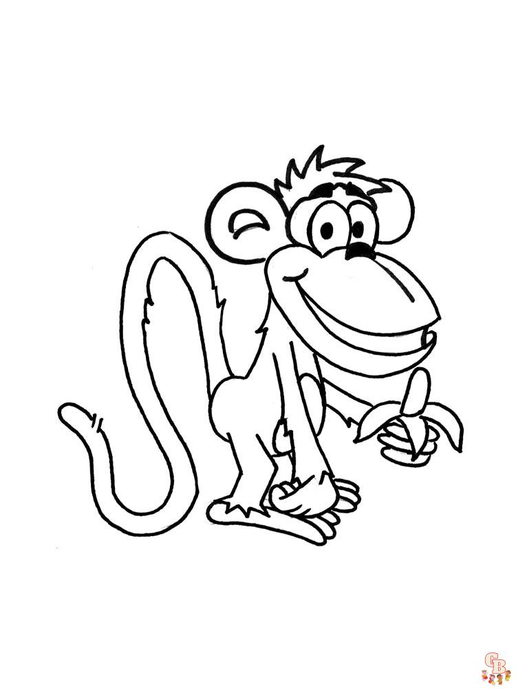 Monkey Coloring Pages 11