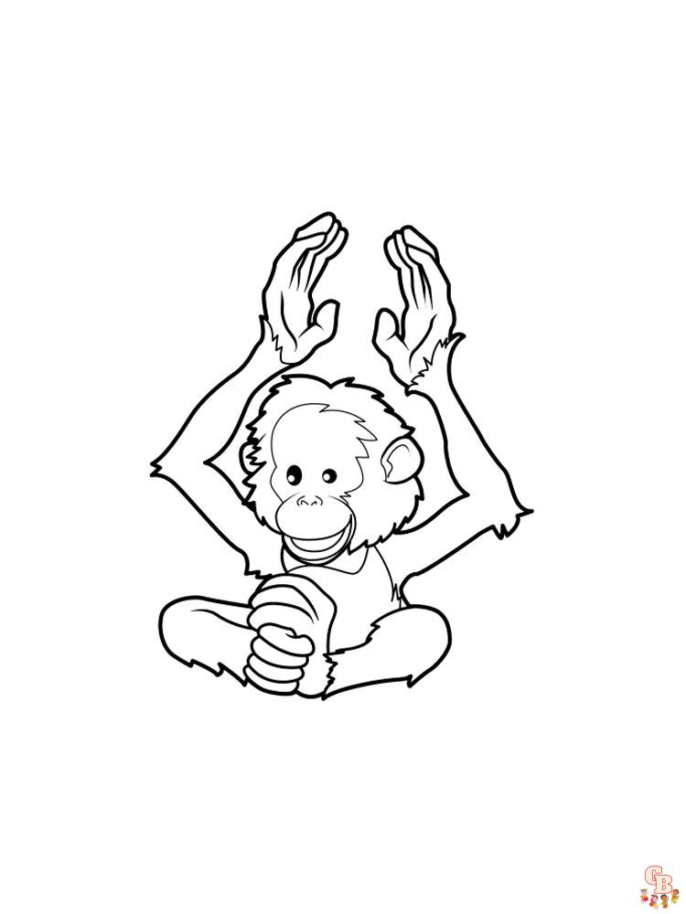 Monkey Coloring Pages 12