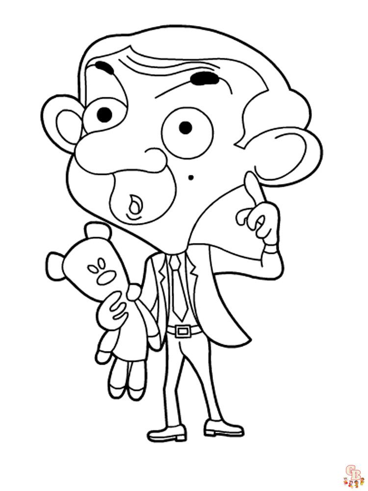 Fun Mr Bean Coloring Pages for kids with Gbcoloring