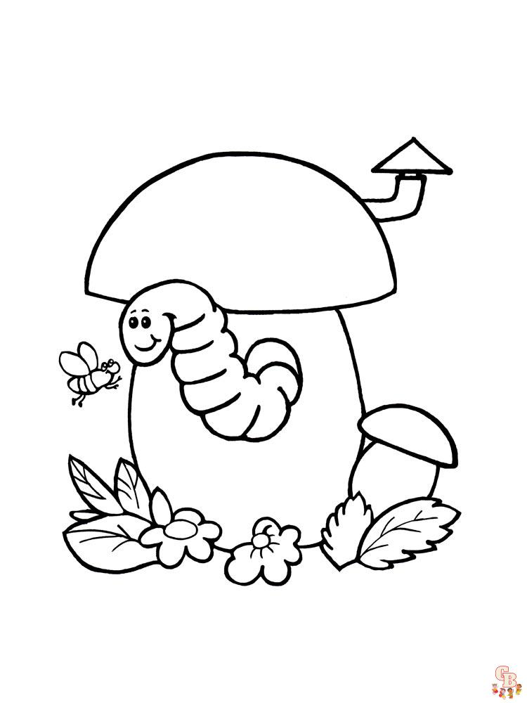 Mushrooms Coloring Pages