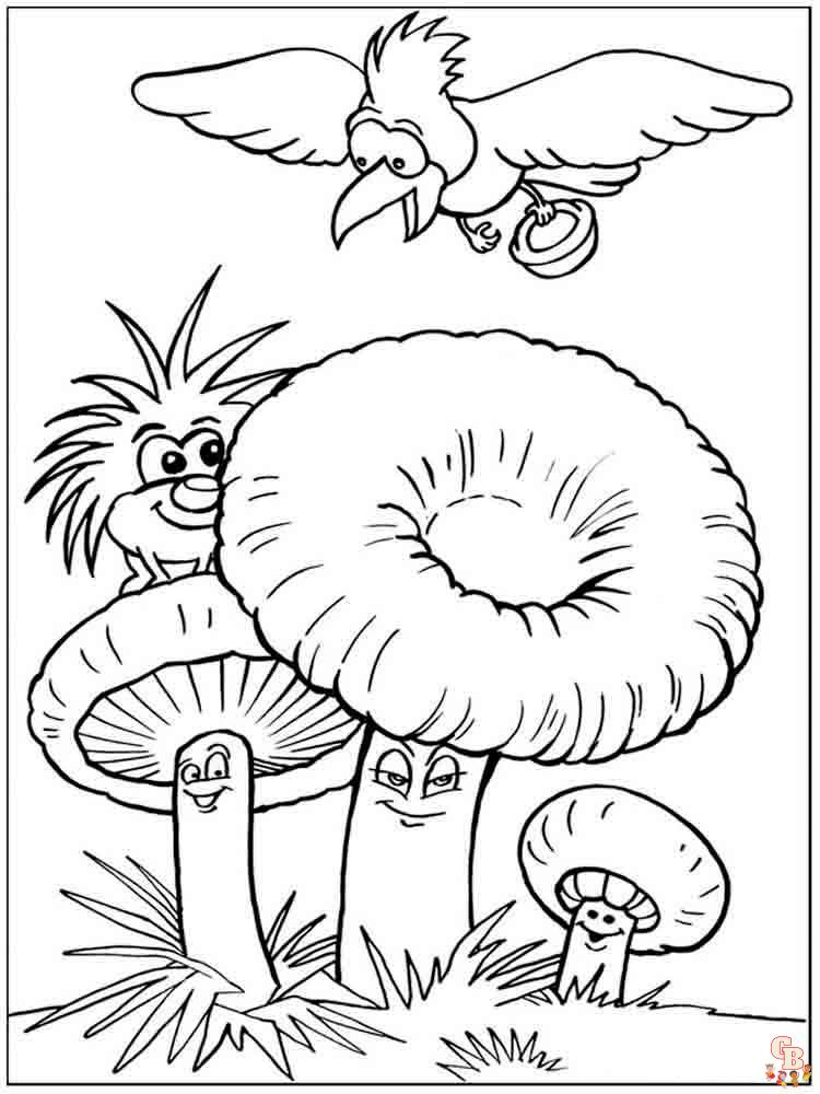 Mushrooms Coloring Pages