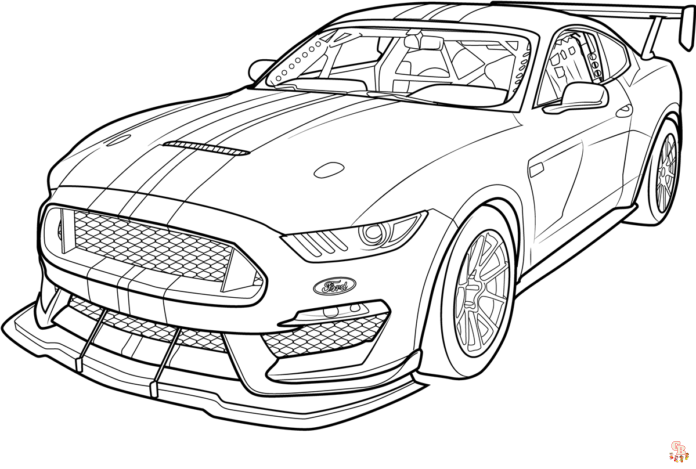 Mustang car coloring pages