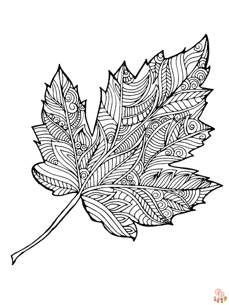 Mycoloring Pages Leaves For Adults 13