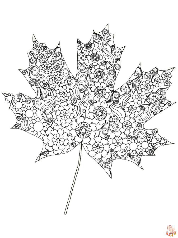 Mycoloring Pages Leaves For Adults 16