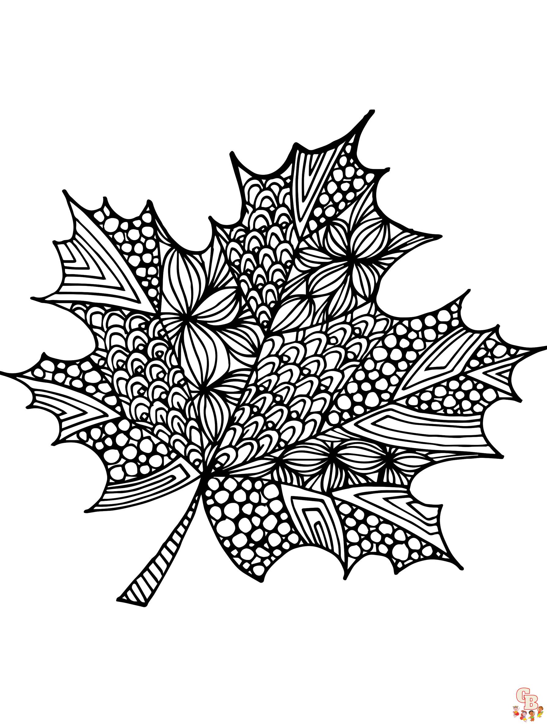 Mycoloring Pages Leaves For Adults 22