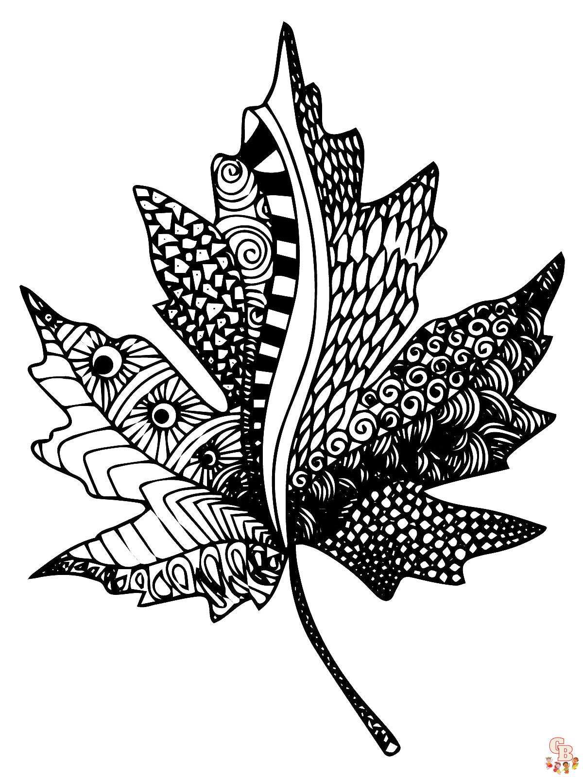 Mycoloring Pages Leaves For Adults 23