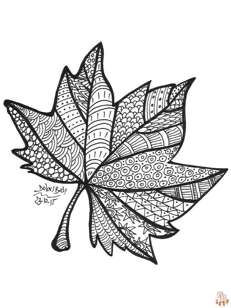 Mycoloring Pages Leaves For Adults 5