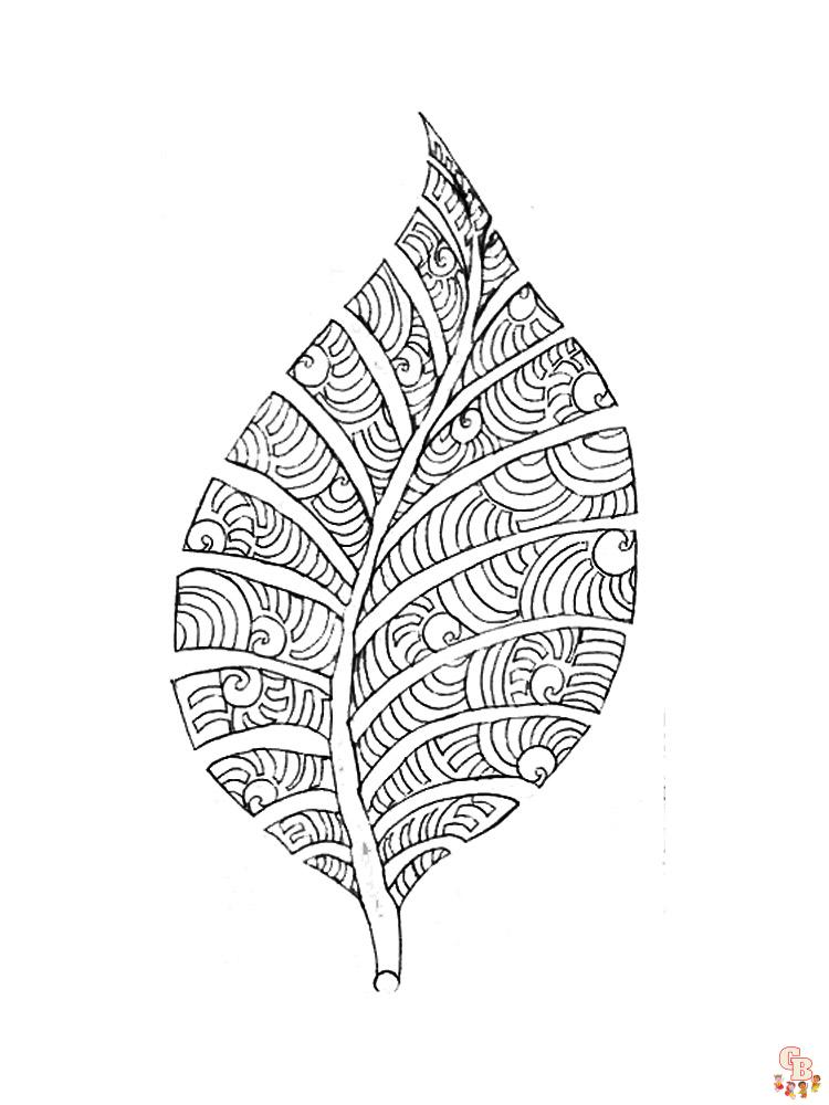 Mycoloring Pages Leaves For Adults 6