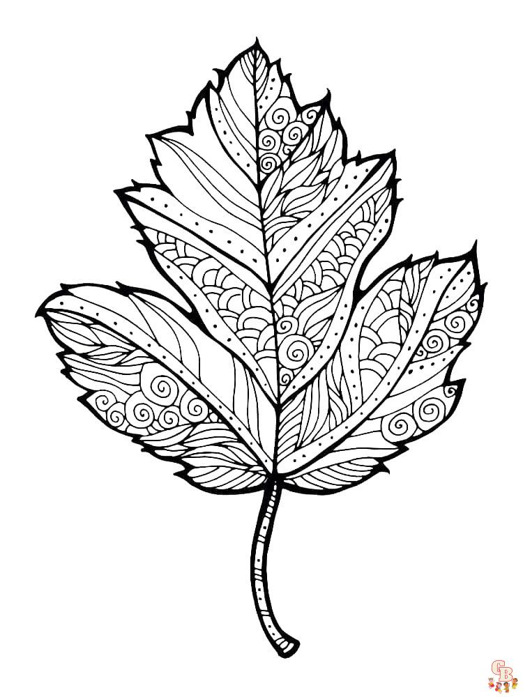 Mycoloring Pages Leaves For Adults 8