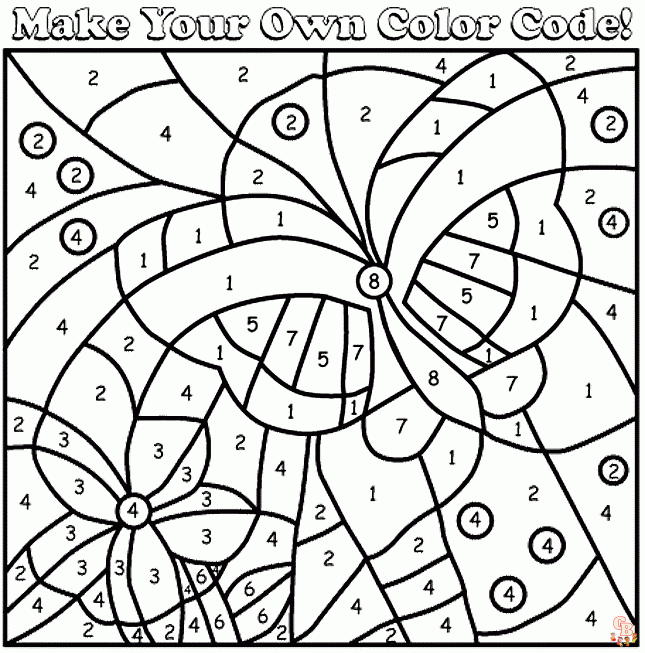 Color by Number Coloring Pages for Kids - GBcoloring