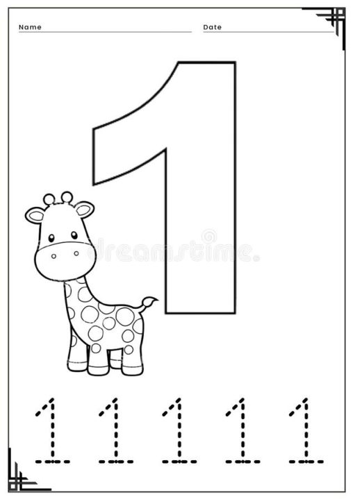 Number 1 Coloring Pages Printable, Free, and Easy for Kids