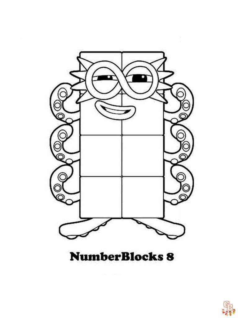 Numberblocks coloring pages easy fun for kids gbcoloring