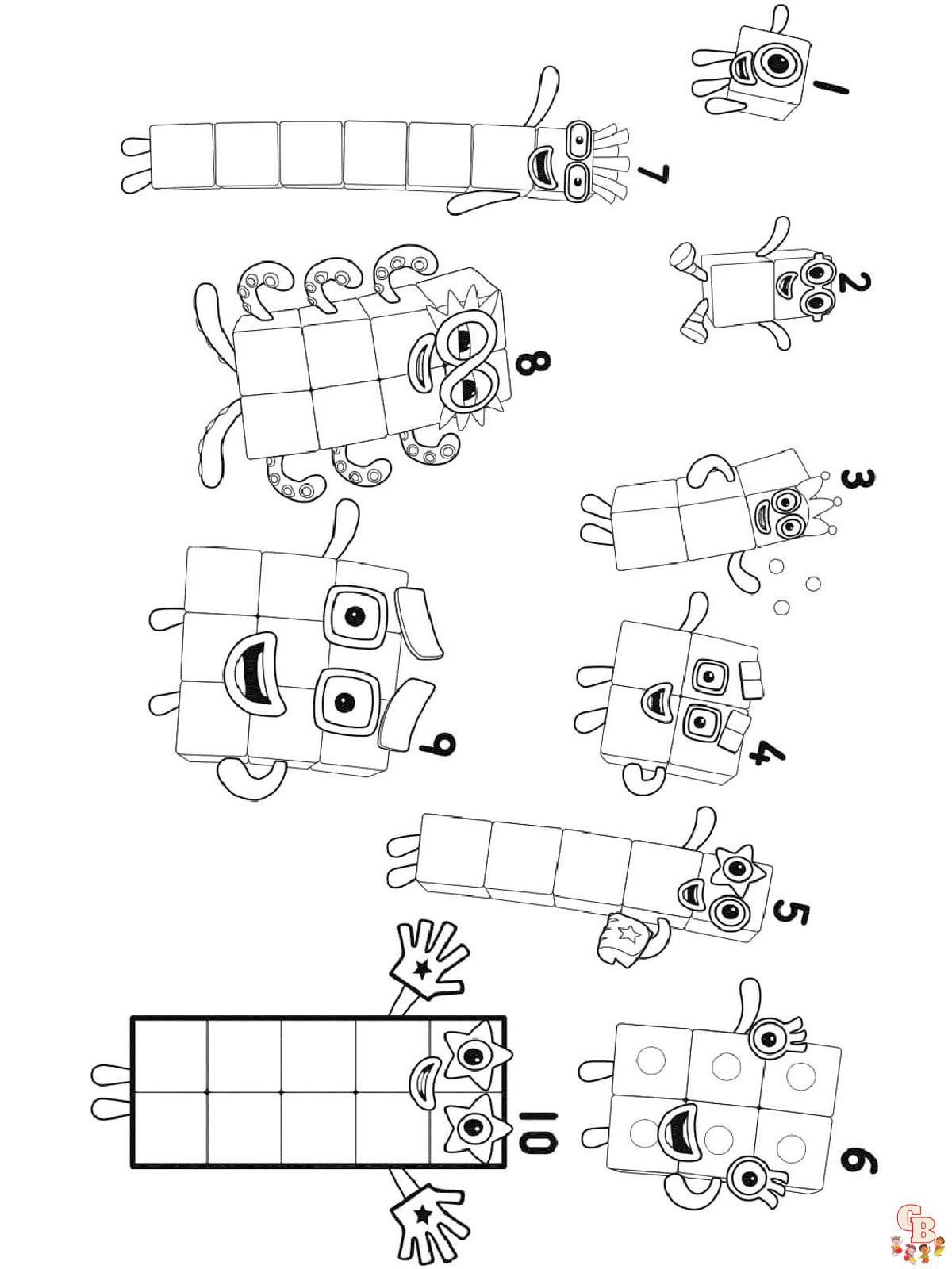 Numberblocks Coloring Pages 16