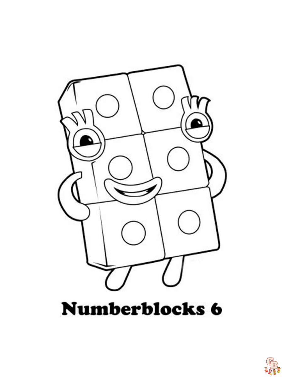 Numberblocks Coloring Pages Easy Fun for kids - GBcoloring