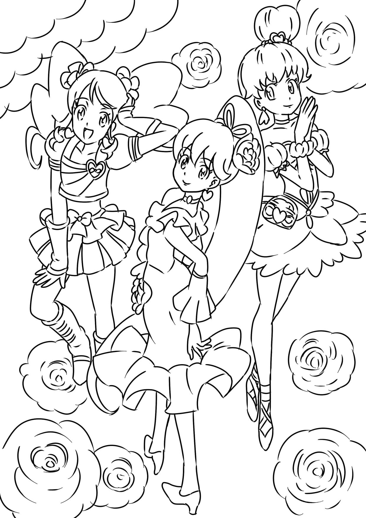 Pretty Cure Coloring Pages Free Printable for Kids