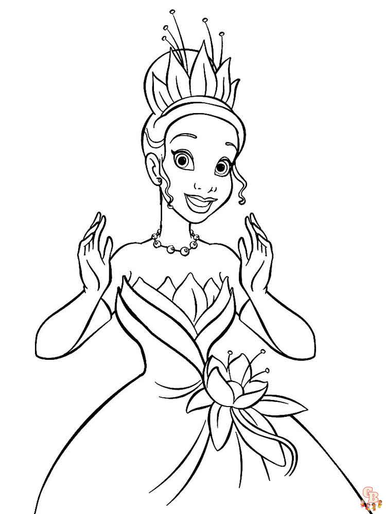 Dibujos para colorear Princesa Tiana 10