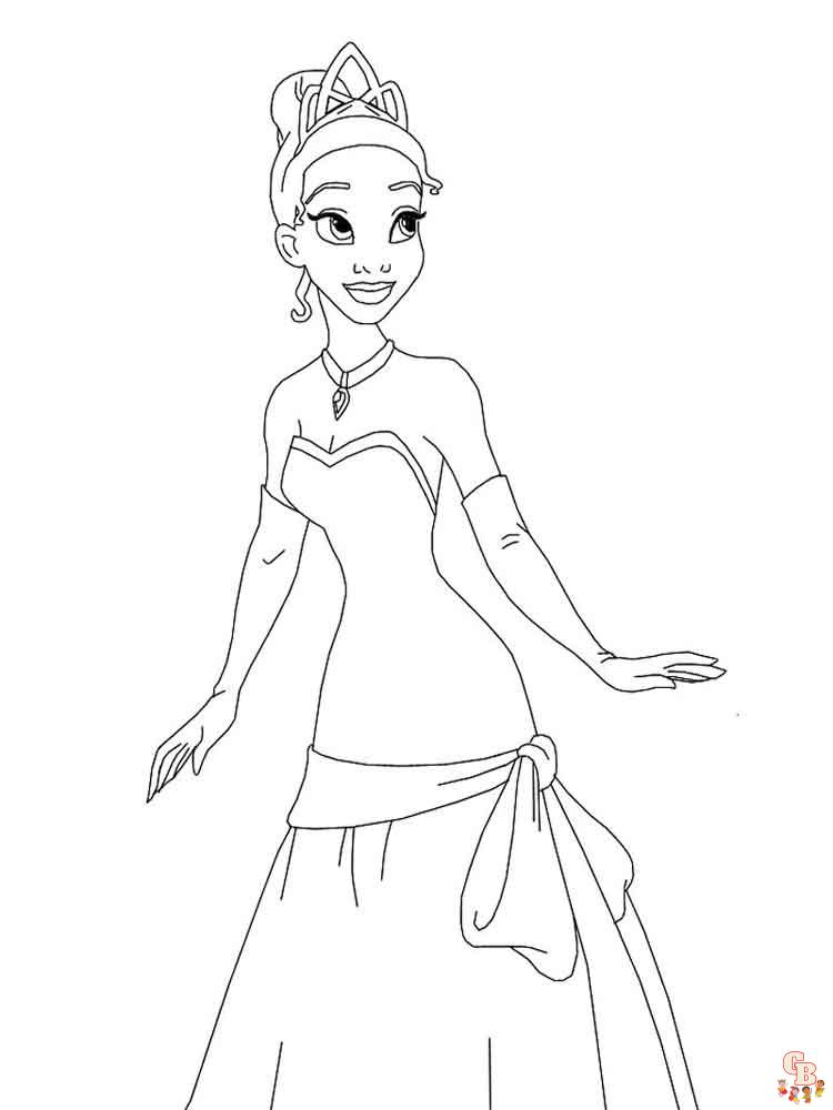 Dibujos para colorear Princesa Tiana 14